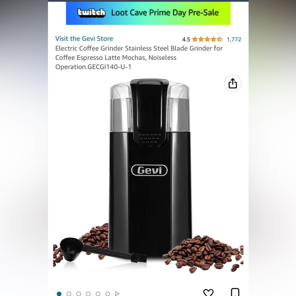Electric coffee grinder